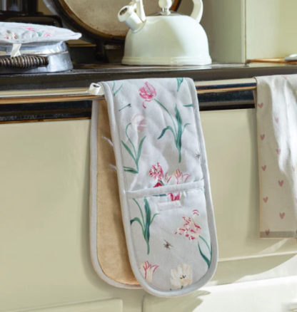 Sophie Allport at Gifted Boston Spa - Tulips double oven glove hanging over oven