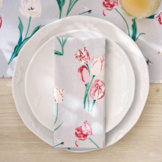 Sophie Allport at Gifted Boston Spa - Tulips Napkins set of four on a plate