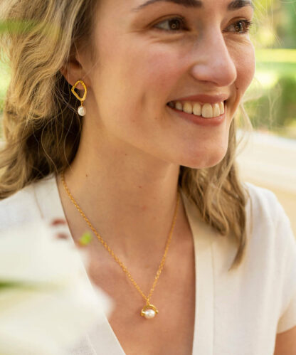 Claudia Bradby Thalassa Ripple Stud Earrings Gold - Image 4