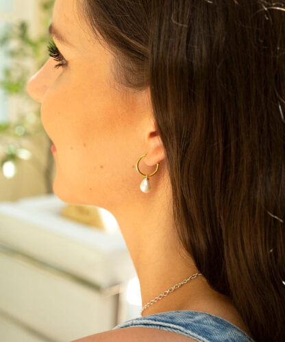Claudia Bradby Favourite Small Hoop Earrings Gold - Image 3