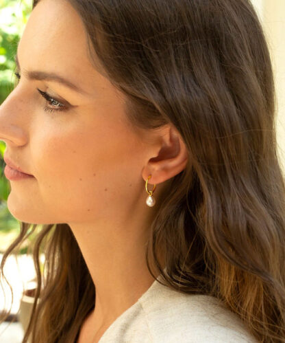 Claudia Bradby Favourite Small Hoop Earrings Gold - Image 5