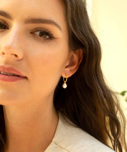 Claudia Bradby Favourite Small Hoop Earrings Gold - Image 4
