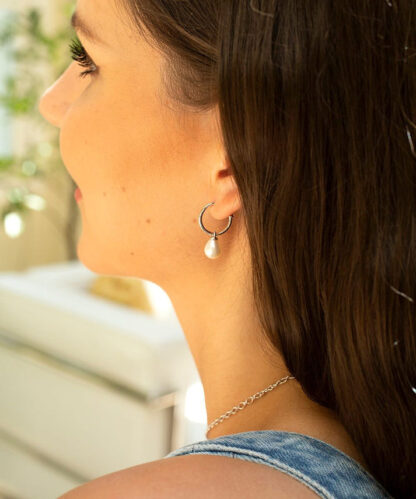 Claudia Bradby Favourite Small Hoop Earrings Silver - Image 3