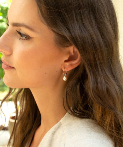 Claudia Bradby Favourite Small Hoop Earrings Silver - Image 4