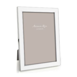 Addison Ross White Enamel and Silver Frame 7" x 5"