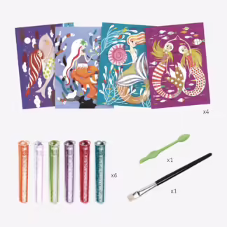 Djeco Glitter Board Mermaid Craft Set - Image 2