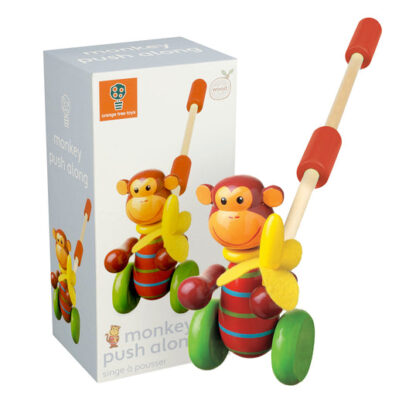 Orange Tree Monkey Boxed Push Along