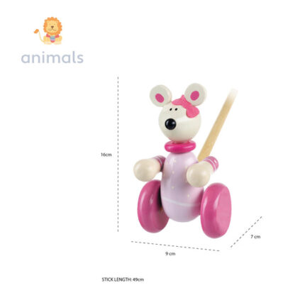Orange Tree Pink Mouse Boxed Push Along - Image 3