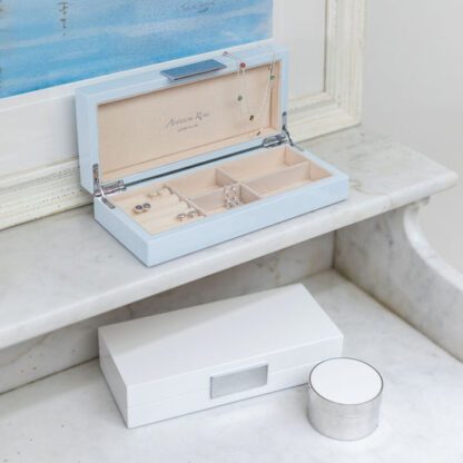 Addison Ross Powder Blue Laquer and Gold Box 4x9 - Image 3