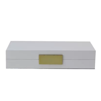 Addison Ross White Lacquer and Gold Box 4x9