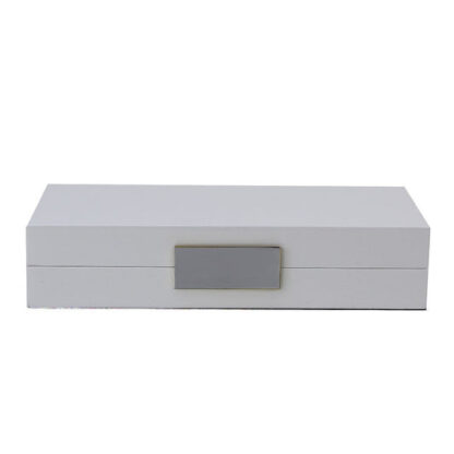 Addison Ross White Lacquer and Silver Box 4x9