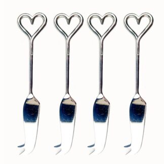 Selbrae House 4 Mini Cheese Knives LOVE HEARTS