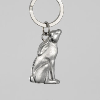 Lancaster & Gibbings Pewter Key Ring Moon Gazing Hare