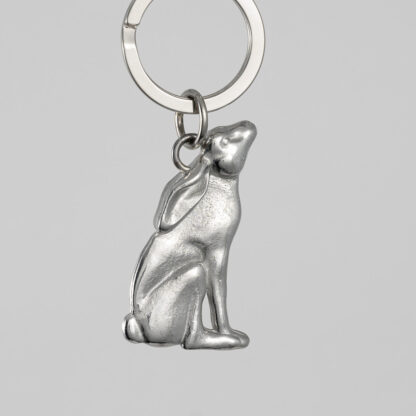 Lancaster & Gibbings Pewter Key Ring Moon Gazing Hare