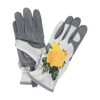 Gold Leaf RHS Gardening Gloves Ladies Yellow Rose