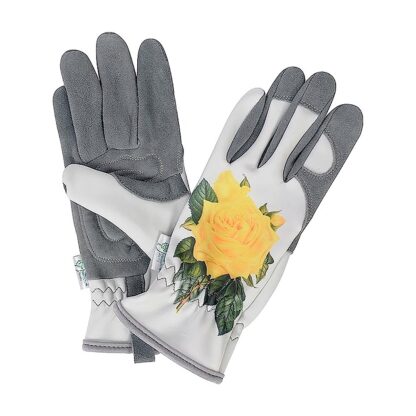 Gold Leaf RHS Gardening Gloves Ladies Yellow Rose