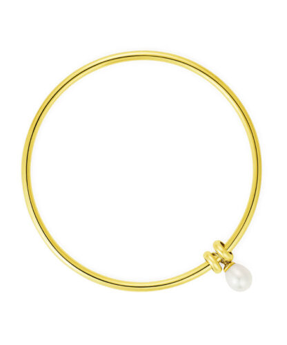 Claudia Bradby Essential Gold Pearl Bangle - Image 2