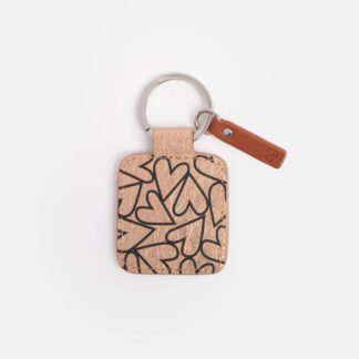 Caroline Gardener Rose Gold Hearts Tab Keyring