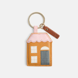Caroline Gardener Tan Pink House Keyring