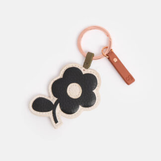 Caroline Gardener Monochrome Flowers Keyring