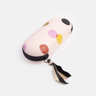 Caroline Gardener Pink Colourful Spot Zip Around Glasses Case
