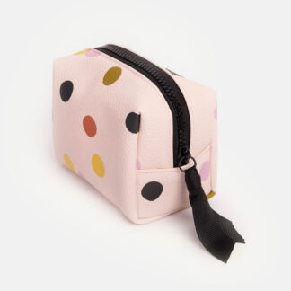Caroline Gardener Pink Colourful Spot Mini Cube Cosmetic Bag