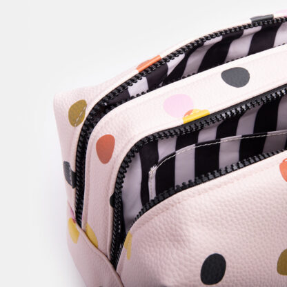 Caroline Gardener Pink Colourful Spot Large Travel Wash Bag - Image 2
