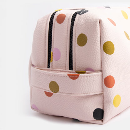 Caroline Gardener Pink Colourful Spot Large Travel Wash Bag - Image 3