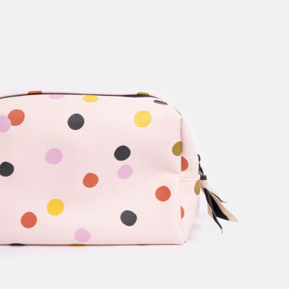 Caroline Gardener Pink Colourful Spot Large Travel Wash Bag - Image 4