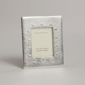 Lancaster & Gibbings Pewter HEARTS MINI PHOTO FRAME (MEDIUM)