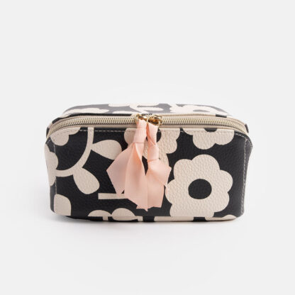 Caroline Gardener Mono Floral Flat Lay Cosmetic Bag