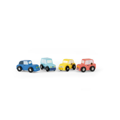 Moulin Roty Set of 4 Wooden Cars Avenue du Moulin (725732) - Image 2