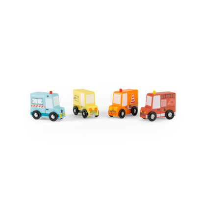 Moulin Roty Set of 4 Wooden Trucks Avenue du Moulin (725733) - Image 3