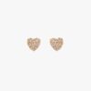 Tutti & Co Pave Heart Earrings Gold - Image 2