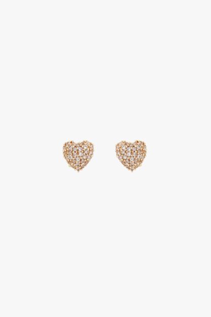 Tutti & Co Pave Heart Earrings Gold - Image 2