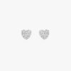 Tutti & Co Pave Heart Earrings Silver - Image 2