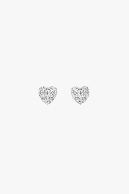 Tutti & Co Pave Heart Earrings Silver - Image 2