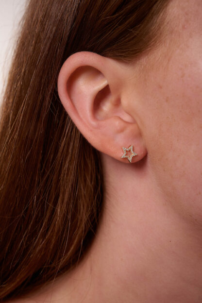 Tutti & Co Pave Star Earrings Gold