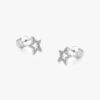 Tutti & Co Pave Star Earrings Silver - Image 2
