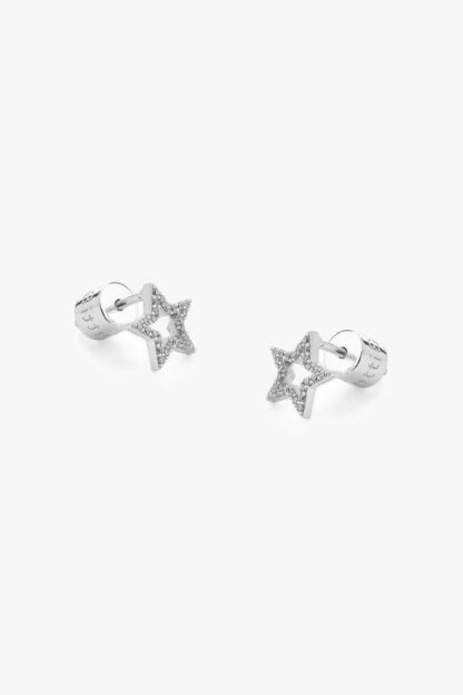 Tutti & Co Pave Star Earrings Silver - Image 2