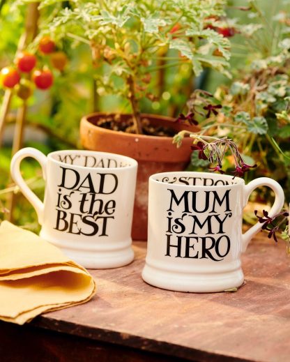 Emma Bridgewater Black Toast Archive My Dad/Mum is My Hero Set Of 2 1/2 Pint Mugs Boxed 2023 (Copy)