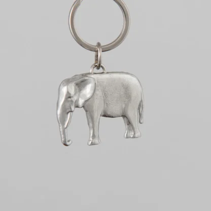 Lancaster & Gibbings Pewter Key Ring Elephant