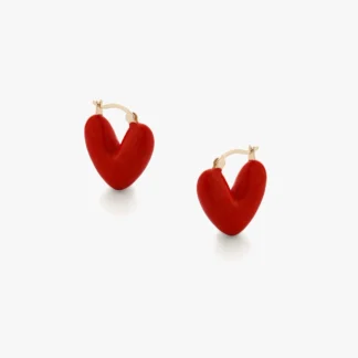Tutti & Co Coral Heart Earrings Gold