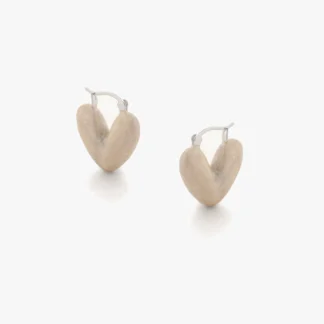 Tutti & Co Pearl Heart Earrings Silver