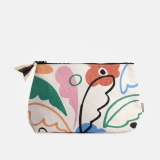 Caroline Gardener Abstract Botanical Coated Canvas Beauty Bag