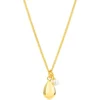 Claudia Bradby Mother and Child White Pearl Pendant Gold Necklace