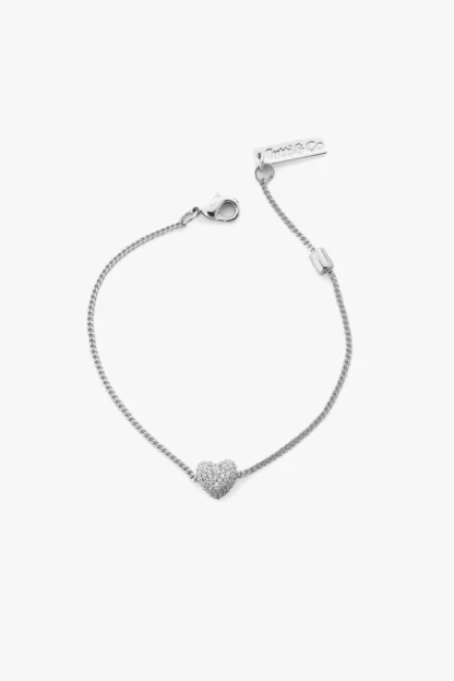 Tutti & Co Pave Heart Bracelet Silver (BR673S) - Image 2