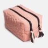 Caroline Gardener Pink Flower Quilt Large Travel Wash Bag