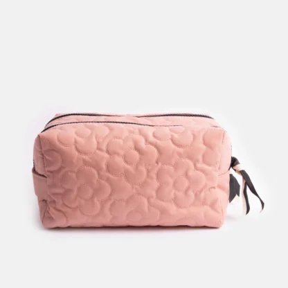 Caroline Gardener Pink Flower Quilt Large Travel Wash Bag - Image 2