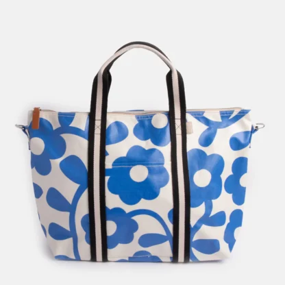 Caroline Gardener Blue Floral Coated Weekend Bag